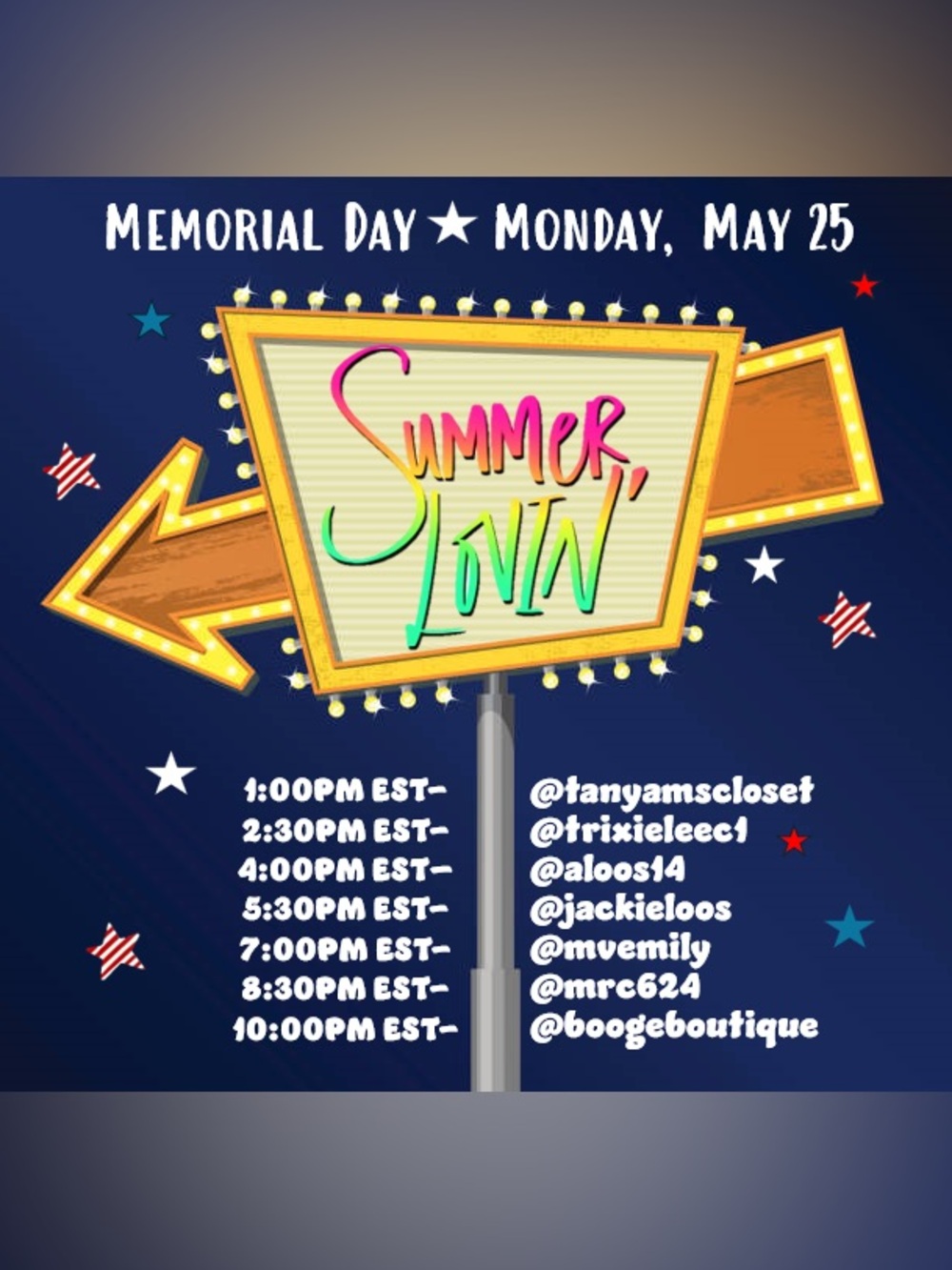 05/25 Summer Lovin’ 1pm PST/4pm EST - Picture 1 of 15